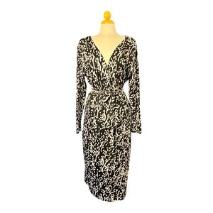 Diane Von Furstenberg Black and White Long Sleeve Dress